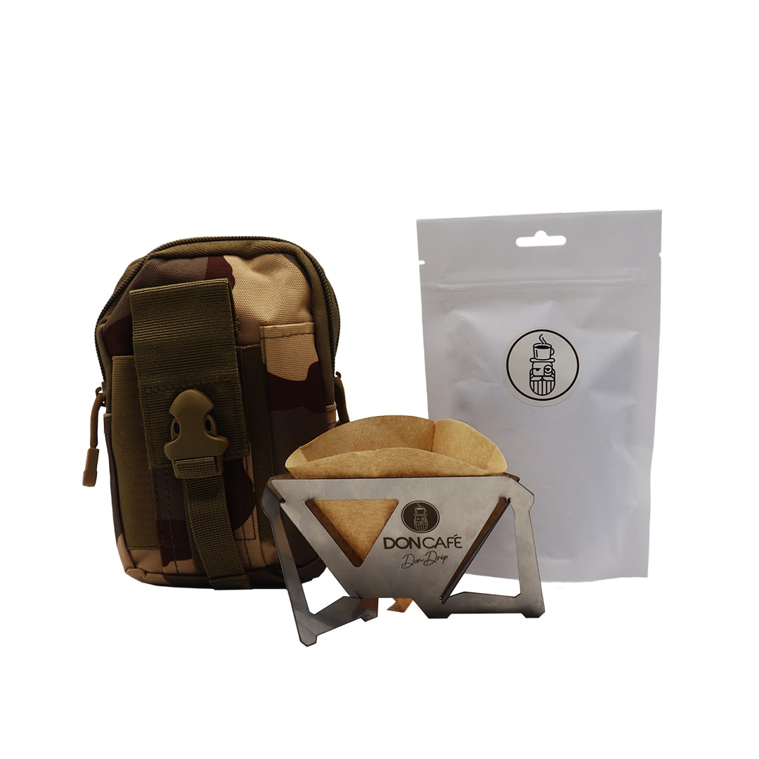 پک هدیه کد g9003 - قهوه - بگ همراه چریکی خاکی- تترادریپ-فیلتر